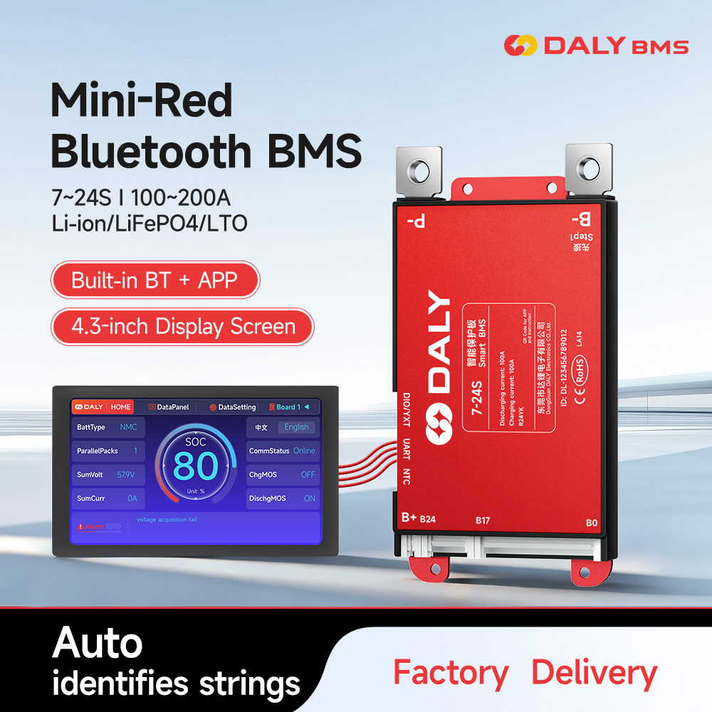 Daly Smart BMS 4.3LCD Polegada - đánh giá và giá Smart Bms 24S 200A Bluetooth Lifepo4